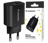 Chargeur Rapide - WOZINSKY - WGWCB - 20 W - USB-A et USB-C - Protection Surchauffe