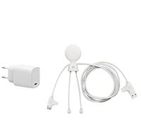 Chargeur Rapide Xoopar Mr Bio Fast Pack 60W - Adaptateur Secteur USB-C 20W PD 3.0 - Transfert de données - Compatible pour Smartphone Universelle iPhone/iPad/Samsung/Huawei/Xiaomi/Wiko/ - Blanc