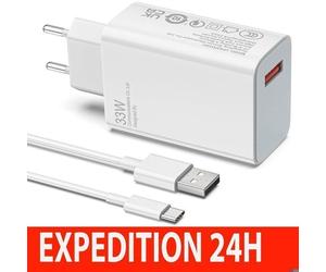 Chargeur Rapide - ZISONIX - 33 W - USB Type-C - Câble 1m - Compatible Xiaomi
