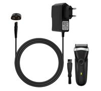 Chargeur Rasoir Braun Adaptateur 12V0.4 A pour Rasoir Électrique Braun Série 9/7/6/5/4/3/2/1, Câble de Charge Compatible pour Silk-épil 9/7/5 Série S3/S5/S7/S9 5544 55 et Chargeur Tondeuse