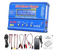 Chargeur RC B6 80W pour Batteries Lipo - Mini Chargeur/déchargeur Balance avec Alimentation, Compatible Lipo/Li-ION/Life (1-6S), NiMH/NiCd (1-15S) et PB - écran LCD