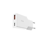 Chargeur réseau XtraSlim KSIX 20 W GAN, Power Delivery + PPS, multiport USB-C + USB-A, blanc