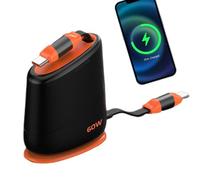 Chargeur rétractable de type C - Chargeur USB C 2 en 1 100 W, chargeur rapide de bureau | Chargeur mural avec puce d'identification intelligente, charge puissante pour ordinateurs portables, tablettes