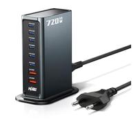 Chargeur Rocoren 720 W USB-C, Station de Charge Rapide PD 140 W à 8 Ports avec 4 Ports USB-C et 2 Ports USB-A, Adaptateur Secteur USB GaN pour Ordinateurs Portables, MacBook, iPad, iPhone, Samsung