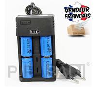 CHARGEUR RS-93 + 4 PILES ACCU RECHARGEABLE CR123A CR123 16340 3.7v 1200mAH #13