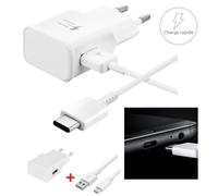 Chargeur - SAMSUNG - A50 S10 S10e S10+ S8 S8+ S9+ - Recharge rapide - Câble USB Type C - Blanc