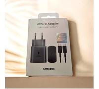 Chargeur SAMSUNG EP-TA845XBCGCN, Ultra Rapide 45W Type C avec câble 1M (Noir)