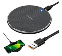 Chargeur sans Fil 15W Rapide - Pad Induction Ultra Fin - Compatible pour Phone 17/16/15/14/13/12, pour Sung Galaxy S25/S24/S23, pour Pods, pour Pixel - 15W/10W/7,5W - Antidérapant