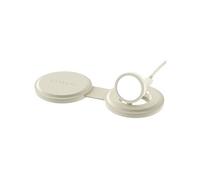 Satechi Chargeur sans fil 2-en-1 OnTheGo pliable Compatible Qi2 15W Beige