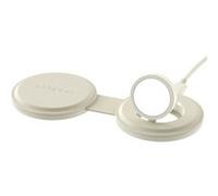 Chargeur Sans Fil 2-en-1 Compatible Qi2 15W Modèle OnTheGo Pliable Satechi Beige Beige