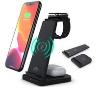 Chargeur sans Fil 3 en 1 10W Qi Station de pour Apple Watch Series SE/6/5/4/3/2/iPhone 12/12 Pro Max/12 Mini/Se 2020/11/11 Pro/XR/8 Plus/Airpods Pro/2 (avec Adaptateur QC3.0) G