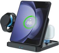 Chargeur sans Fil 3 en 1 Chargeur Induction Compatible avec Samsung Z Fold 6/5/4/3/2 pour Galaxy Z Flip S24 Chargeur Inductif