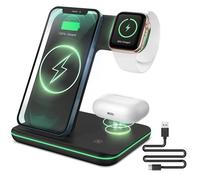 Chargeur sans Fil 3 en 1, Chargeur Induction Rapide Compatible avec iPhone 14/13/12/11/X, Apple Watch 8/7/SE/6/5/4, AirPods 3/2/Pro