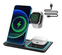 Chargeur sans Fil 3 en 1, Chargeur Induction Rapide Pliable Compatible avec iPhone 14/13/12/11/X, iWatch 8/7/SE/6/5, AirPods 3/2/Pro