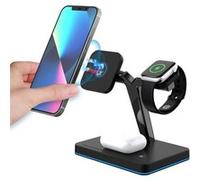 Chargeur Sans Fil 3-en-1, Chargeur Magnétique pour IPhone 13/12/12 Pro/12 Pro Max(Noir)-Chronus NOIR G