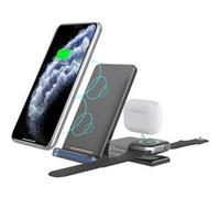 Chargeur Sans Fil 3 en 1, Chargeur Sans Fil 15 W Compatible avec IPhone XS/XS Max/XR/X/8(Noir)-Chronus NOIR G