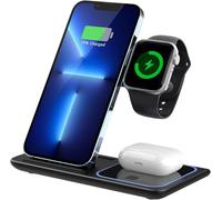 Chargeur Sans Fil 3 En 1 Induction Mag-Safe, Station De Charge Magflow 18 W Pour Iphone 16/15/14/13/12/11/Pro/Max/Xs/Xr, Samsung, Apple Watch 10/Ultra2/8/7/6/Se/5/4/3/2, Airpods [Ind6170801]