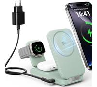 Chargeur Sans Fil 3 en 1 - INIU - Certifié Qi2 - 15W - Compact - Pour iPhone, Apple Watch, AirPods Pro