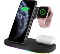 Chargeur Sans Fil 3 en 1, Station de Charge Rapide pour IPhone 12/12 Pro(Noir)-Chronus NOIR G