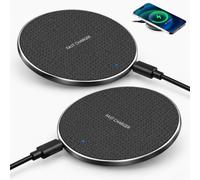 Chargeur sans fil 35 W Qi 2 pièces Ultra Rapide Base de Charge Rapide USB-C | Chargeur mobile à induction compatible avec iPhone 16/15/14/13/12/11 et Google Pixel 9/8 Samsung Galaxy S25/S24/S23/S22/S21