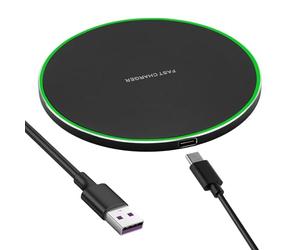 Chargeur sans Fil 35W USB-C, Station de Recharge sans Fil Rapide Qi, Chargeur Induction Compatible avec iPhone 17/16/15/14/13/12, Galaxy S24/S23/S22, Watches, Pods, Pad Antidérapant Qi USB C