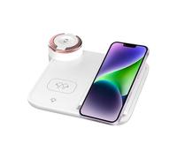Chargeur sans Fil 4 en 1 - Support d'adaptateur de Charge Rapide, sans Rapide Multi-appareils avec lumière LED pour téléphone Portable, Tablette, écouteurs | Chargur sans pour Voyage