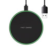Chargeur sans fil - 50 W, 30 W, 15 W, modes de charge rapide sans fil 12 V 9 V 5 V en alliage d'aluminium, lumière adaptative adaptée au sommeil, électronique de charge pour téléphones de voyage