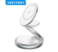 Chargeur Sans Fil Avec Charge Rapide, 15 W, 3 En 1, Support Magnétique, Magsafe - Vention (Fgei0) - Argent