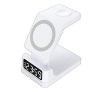 Chargeur sans fil avec réveil, chargeur sans fil avec réveil | Support de téléphone magnétique 4 en 1, équipement de chargement avec un design élégant pour la zone de travail, Maiso