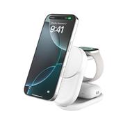 UltraCharge - Support de chargement sans fil - 3-en-1, magnétique, pliable, avec Qi2 + adaptateur secteur - 25 Watt - Fast Charge - blanc