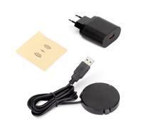 Emuca Chargeur sans fil caché pour mobile Airtop 2, Ø60mm, 5V DC 2A (QI-10W), Plastique noir, Plastique