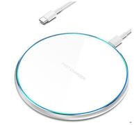 Chargeur sans Fil, Chargeur Induction 15W Charging Pad pour iPhone ,Samsung Galaxy,AirPods 2/3/Pro,Huawei,Xiaomi- Blanc