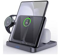 Chargeur sans Fil, Chargeur Induction Stand pour Samsung Galaxy Z Fold 7/6/5/4/3/2, Z Flip 6/5/4/3/2, iPhone/Google/Xiaomi Séries