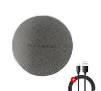 Chargeur sans Fil Design Ultra-Mince 100W, Station de Charge à Induction, Câble Type-C/USB 1 Mètre, Noir, Blanc ou Gris Silver (Gris Silver + Câble 1m + Adaptateur USB/Type C)