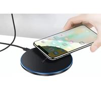 Chargeur sans Fil Design Ultra-Mince 100W, Station de Charge à Induction sans-Fil, Câble Type-C/USB 1 Mètre, Noir, Blanc ou Gris Silver (Noir + Câble 1m + Adaptateur USB/Type C)