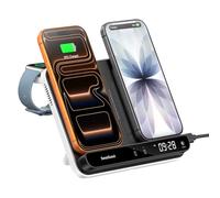 Chargeur sans Fil Double pour iPhone 17/16/15/14, Galaxy S25/S24/S23/S22, Pixel 9 Pro Fold/8/7, Uniquement pour Fitbit Versa 4/3/Sense 2, Pixel Watch 3/2 (Non pour Watch 4/1), SwanScout 710FG2