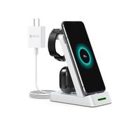 Chargeur sans fil INF 3 en 1 pour téléphone, montre connectée Samsung et écouteurs (blanc)