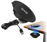 Chargeur sans fil invisible sous le bureau, élégant - Tapis de charge rapide caché, chargeur caché longue distance, surface auto-chargée, gain de place, compatible avec tous les téléphones, idéal pour