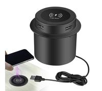 Chargeur sans fil invisible, sous le chargeur sans fil du bureau, USB Invisible Wireless CARUMENT - Multifonction pour téléphones intelligents pour bureau, table de chevet, salon