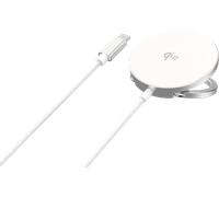 Chargeur sans fil Magnétique 15W Qi2 Stand retractable + Chargeur USB C 20W PD Blanc et Argent + Garantie à vie Force Power