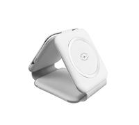 Chargeur Sans Fil Magnétique 3 En 1 Pour Téléphone, Écouteurs Et Montre Blanc