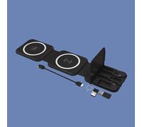 Chargeur Sans Fil Magnétique 3 En 1 Pour Téléphone, Écouteurs Et Montre Le Noir