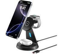 Chargeur sans Fil Magnétique 3 en 1, Station de Charge Rapide Inductive 15W pour i Phone 17/16/15/14/13/12, Airpods 4/3/2/Pro, Apple Watch 10-2/SE/Ultra/Ultra 2, Magnetic Wireless Charger