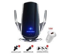 Chargeur Sans Fil Magnétique Pour Voiture,Support De Téléphone Automatique,Accessoires De Téléphone Portable,Induction Infrarouge Pour Iphone,Xiaomi,30w.Sliver.