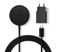 Chargeur sans fil magnétique Qi2 25 W, pad de charge avec câble 1,5 m compatible Mag-Safe pour iPhone 17e/Air/17/16/15/14/13/12, AirPods 4/3/2/Pro, série Pixel 10 et plus(avec adaptateur 30 W)-Schwarz