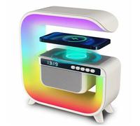Chargeur sans fil multifonctionnel 15W Veilleuse RGB Réveil AUX/TF/USB/FM Bluetooth Haut-parleur Charge rapide pour iPhone Android