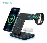 Chargeur sans fil noir 15w support de charge rapide qi pour iphone 12 11 xs max xr x 8 pour apple watch 6 se 5 4 3 2 NOIR G