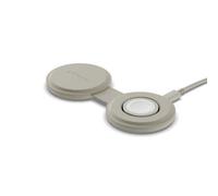 Satechi Chargeur sans fil 2-en-1 OnTheGo pliable Compatible Qi2 15W Beige