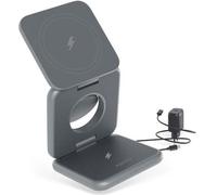 Chargeur sans fil pliable Epico Mag+ avec support MagSafe - gris espace