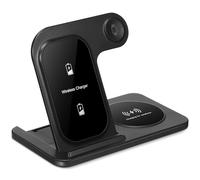 Chargeur sans Fil Pliable pour Téléphone, 15w, Noir | Abs, Interface Type-c, Protection les Surintensités, pour Bureau à Domicile et Voyage, Charge Simultanée